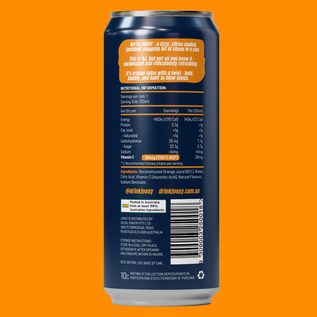 JOOSY SPARKLING ORANGE 330ML