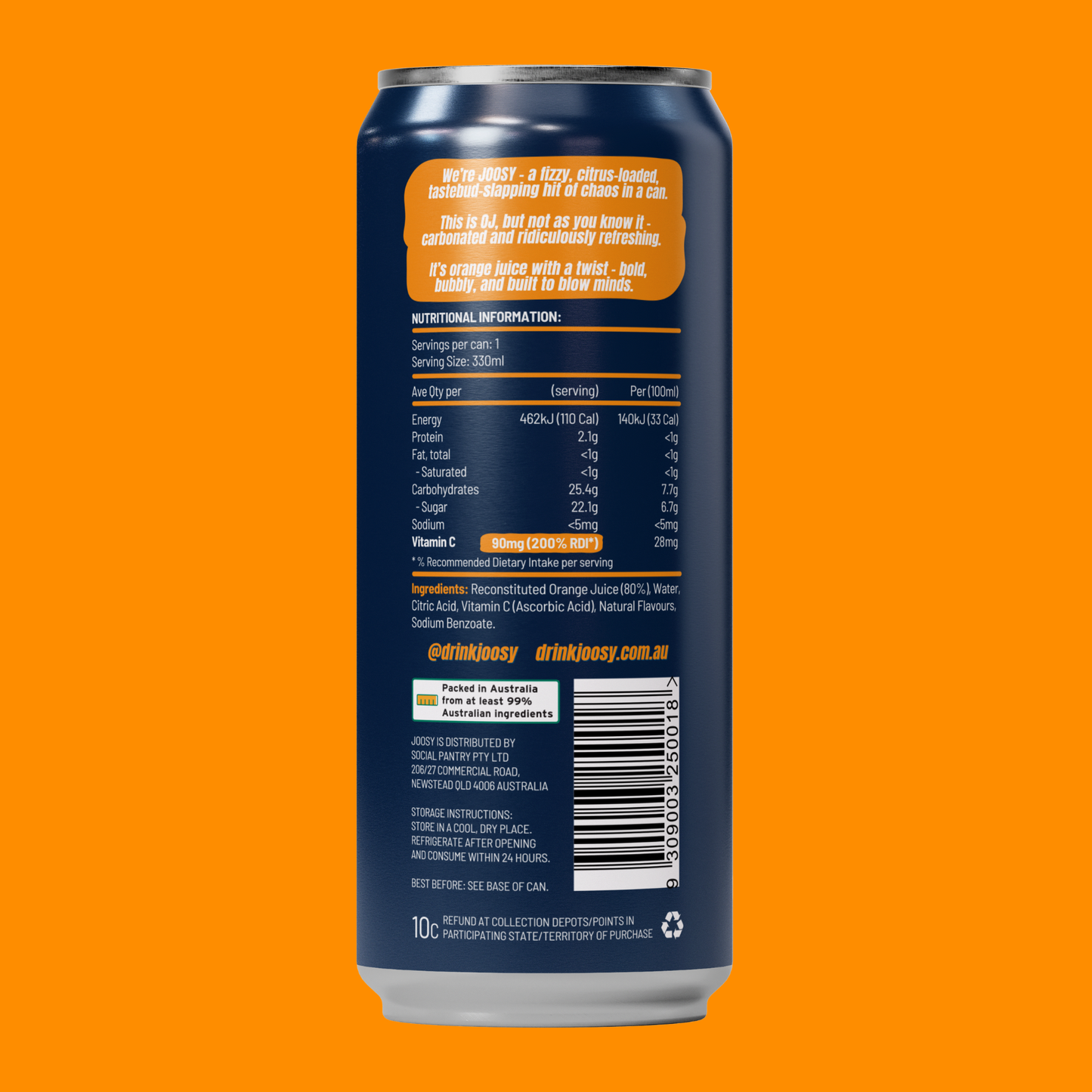 JOOSY SPARKLING ORANGE 330ML